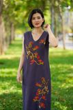  Đầm Anvie xanh đương thêu thủ công Hoa Mộc Miên 