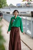  Quần gypsy Nâu đỏ nhúng tầng freesize 