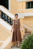  Đầm Remi linen choco thêu tay Nhà Gà 