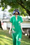  Đầm Kimono Xanh két thêu tay Hoa Thanh Xuân 