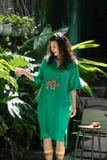  Đầm marta Xanh Lý linen thêu tay Nhà Diều 