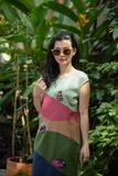  Đầm colorblock linen Pastel thêu tay Mèo cuộn len tay de 