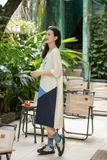  Đầm ColorBlock Mono Xanh thêu tay nhà diều 