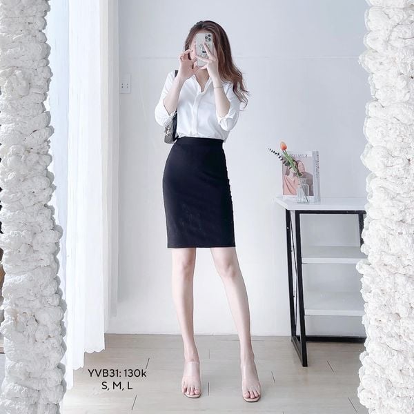 Chân váy chữ A ngắn SK205 KRFashion- váy đen ngắn style Hàn Quốc 2 lớp cao  cấp