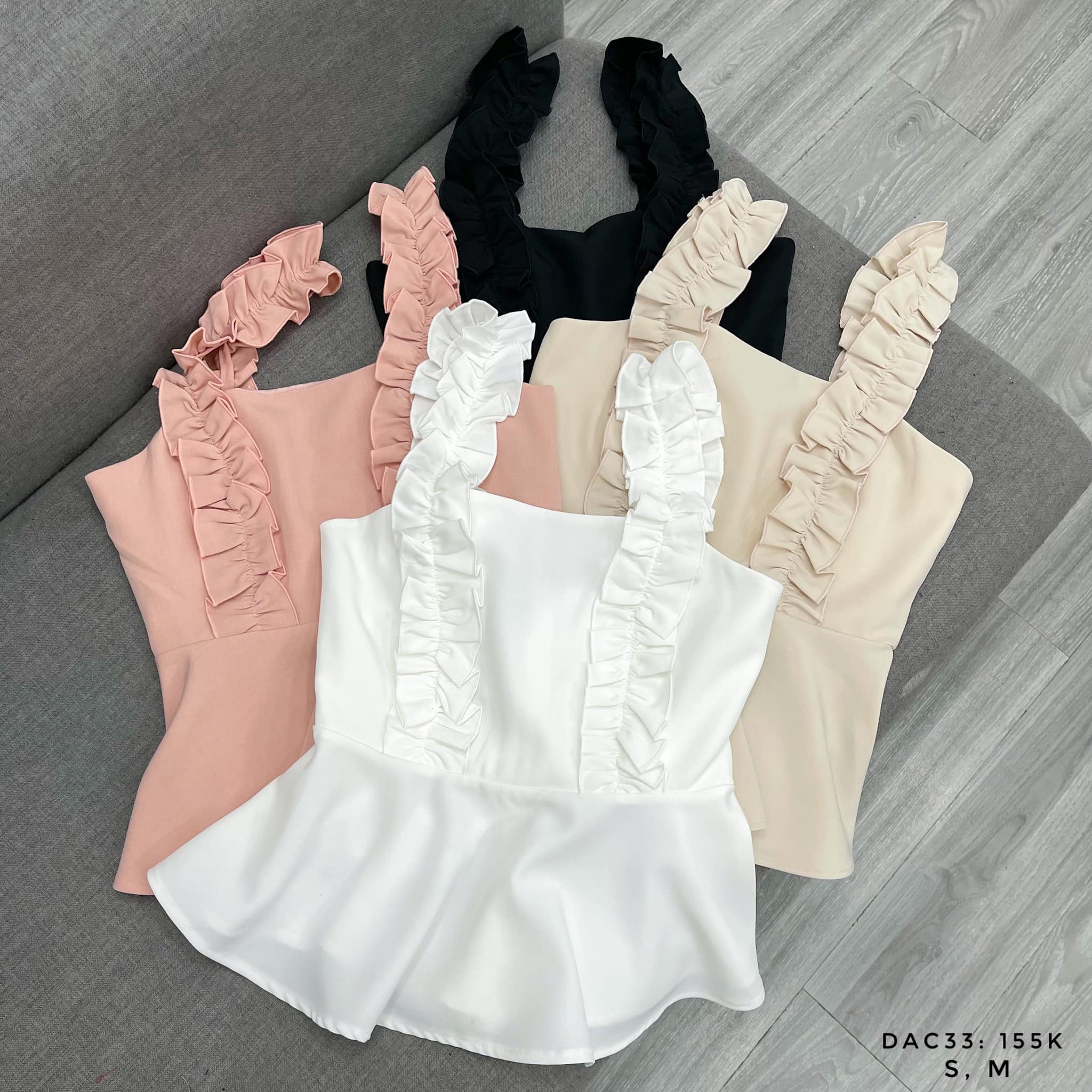 Áo peplum 2 dây nhún bèo