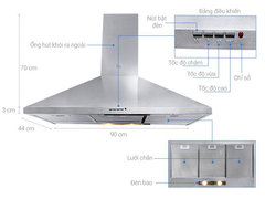 Máy hút mùi treo tường Teka DBB 90