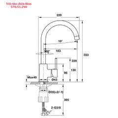 Vòi rửa bát Hafele HT-C220 570.51.290