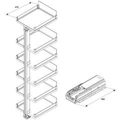 Tủ kho Kessebohmer 545.82.584 Convoy Centro 450mm