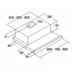 Máy hút mùi âm tủ Cata TF-2003 DURALUM 900