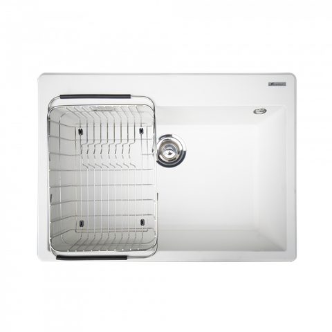 Chậu rửa bát Konox Granite Sink Ruvita 680 White Silver