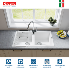 Chậu rửa bát Konox Granite Sink Phoenix 860 White Silver
