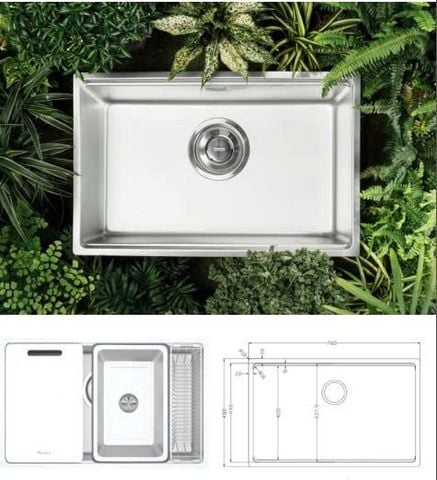 Chậu Rửa Bát 1 Hố Konox TARI 7648SM – Thiết Kế Tối Ưu Cho Mọi Không Gian Bếp