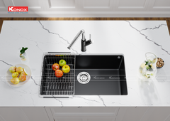 Chậu rửa bát đá Konox Granite Sink Naros 760S Black
