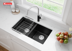 Chậu rửa bát đá Konox Granite Sink Veloci 760D Black