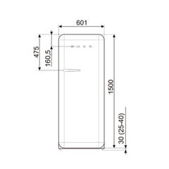 Tủ lạnh Smeg màu cờ Ý FAB28RDIT5 535.14.537