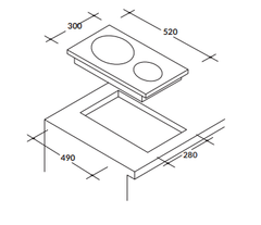 Bếp từ domino Rosieres MI1301