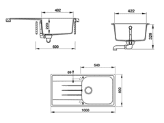 Chậu đá hafele julius HS-GSD10050 570.36.550