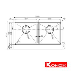 Chậu inox Konox KN8750DA