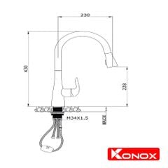 Vòi rửa Konox KN1226BG