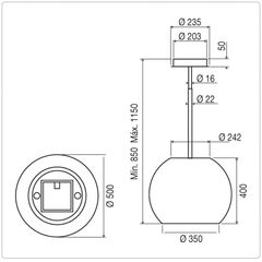 Máy hút mùi đảo Malloca Sphera Chrome-1001C