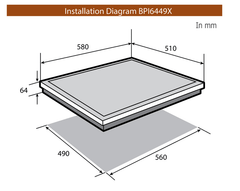 Bếp từ đa điểm Brandt BPI6449X Black 4 vùng nấu