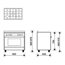 Bếp Gas 5 Kết Hợp Lò Nướng GLEM MQB612VI 90cm