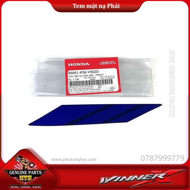 TEM MẶT NẠ TRƯỚC WINNER X V2 PHẢI (BẢN ĐEN XANH 2019)