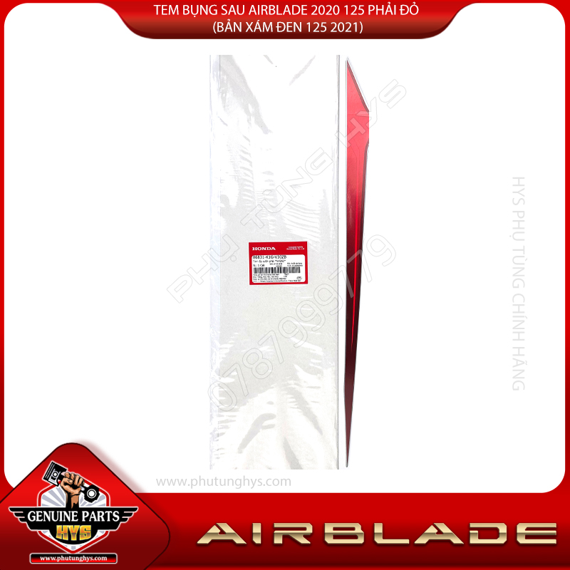 TEM BỤNG SAU AIRBLADE 2020 125 PHẢI ĐỎ (BẢN XÁM ĐEN 125 2021)