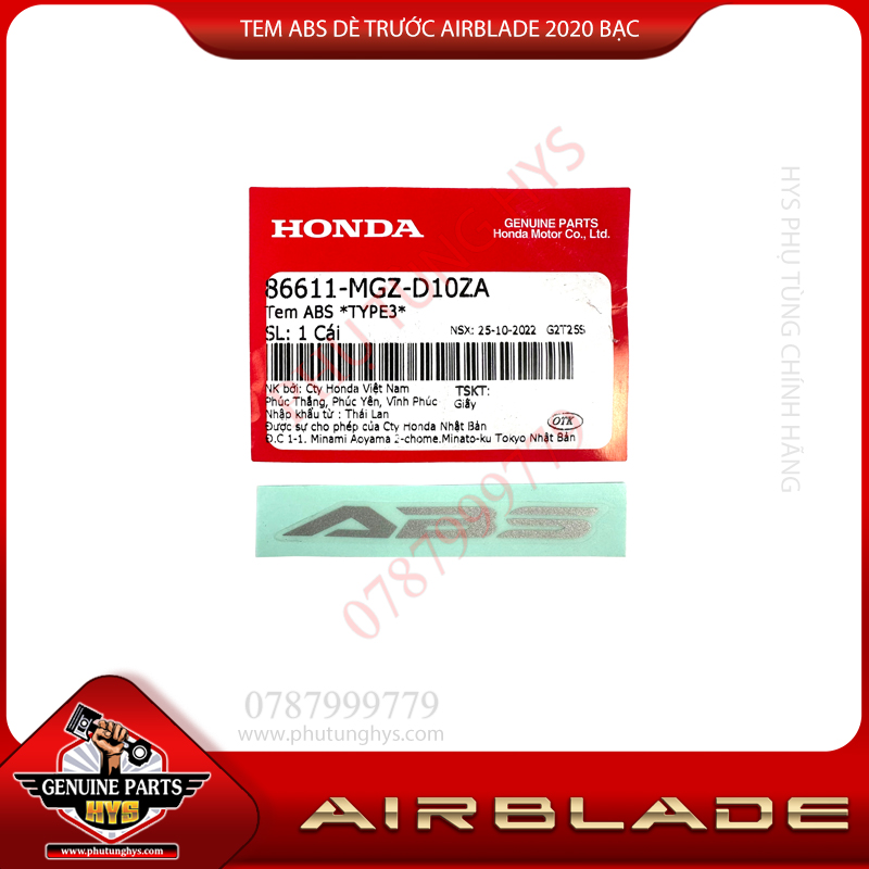TEM ABS DÈ TRƯỚC AIRBLADE 2020 BẠC