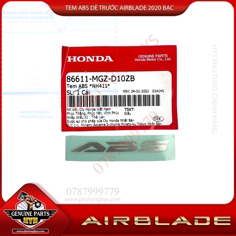 TEM ABS DÈ TRƯỚC AIRBLADE 2020 BẠC