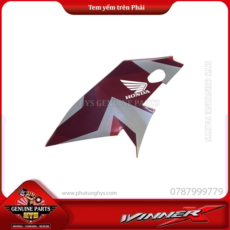 TEM YẾM TRÊN WINNER X V2 PHẢI (BẢN ĐỎ BẠC ĐEN 2019 ABS)