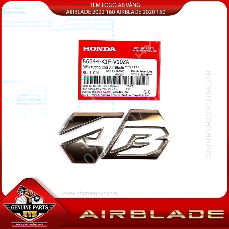 TEM LOGO AB VÀNG AIRBLADE 2022 160 AIRBLADE 2020 150
