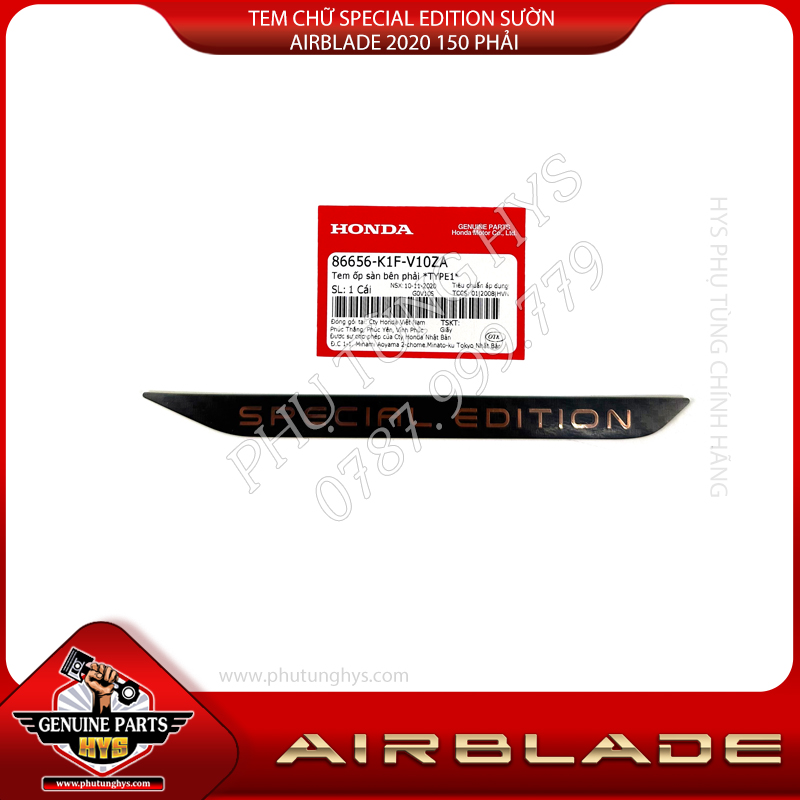 TEM CHỮ SPECIAL EDITION SƯỜN AIRBLADE 2020 150 PHẢI