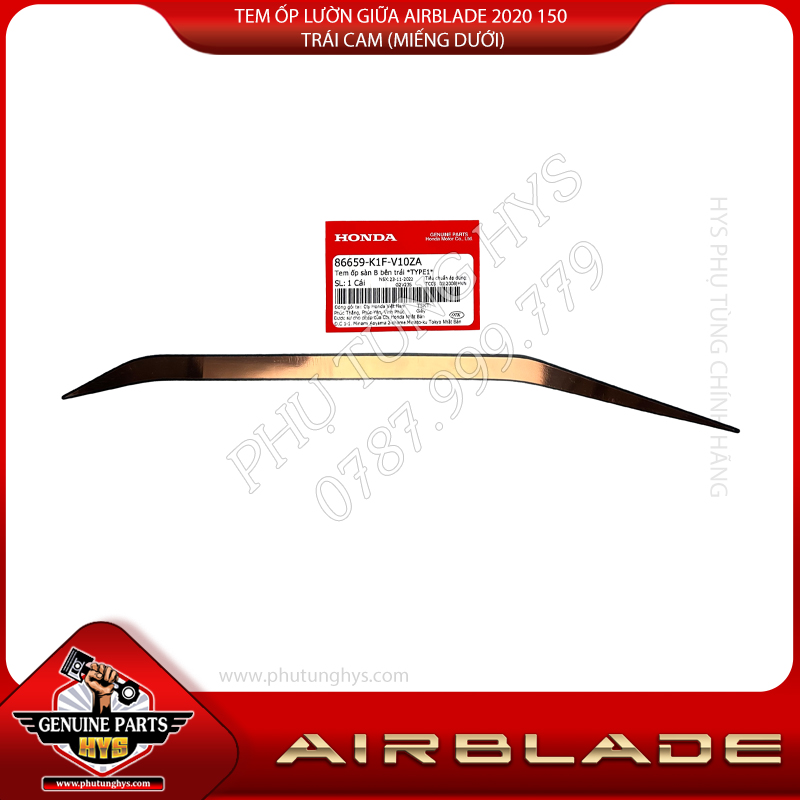 TEM ỐP LƯỜN GIỮA AIRBLADE 2020 150 TRÁI CAM (MIẾNG DƯỚI)