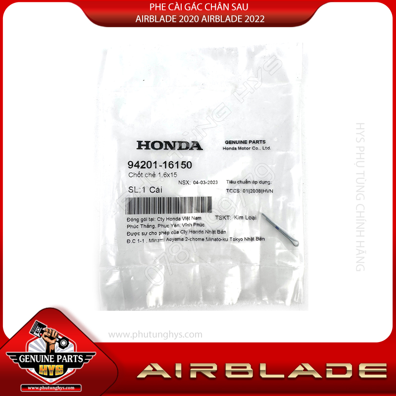 PHE CÀI GÁC CHÂN SAU AIRBLADE 2020 AIRBLADE 2022