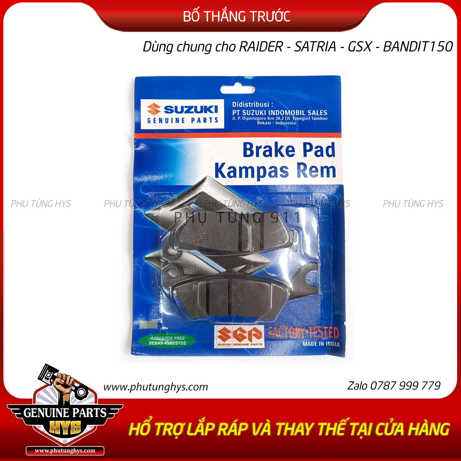 BỐ THẮNG TRƯỚC SATRIA FI GSX BANDIT