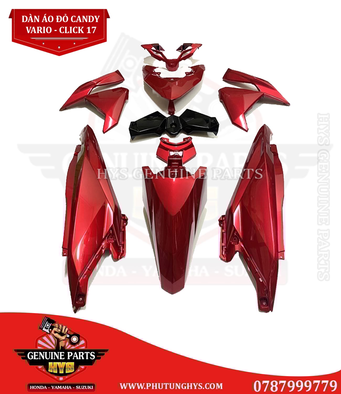 DÀN ÁO CLICK 2017 ĐỎ CANDY 9 MÓN