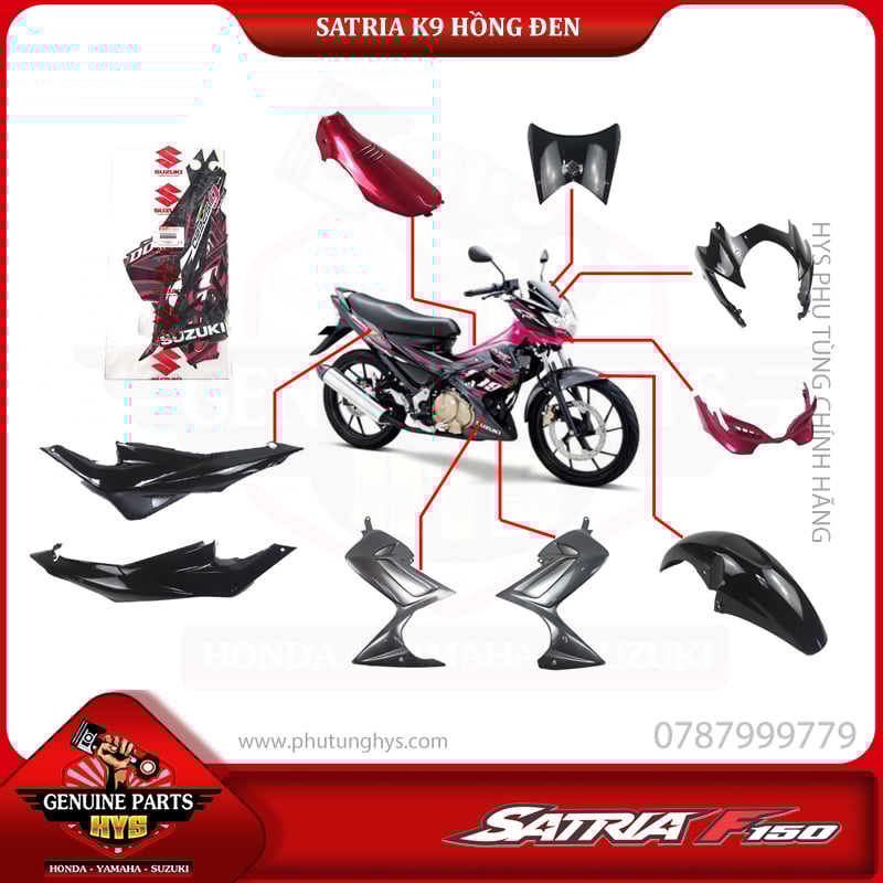 DÀN ÁO SATRIA K9 HỒNG ĐEN