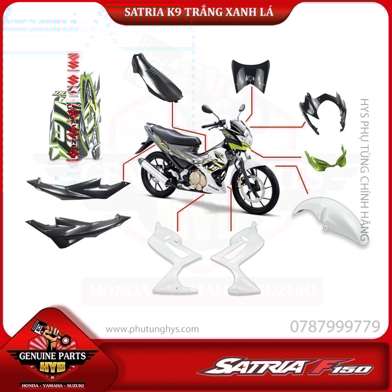 DÀN ÁO SATRIA K9 XÁM TRẮNG