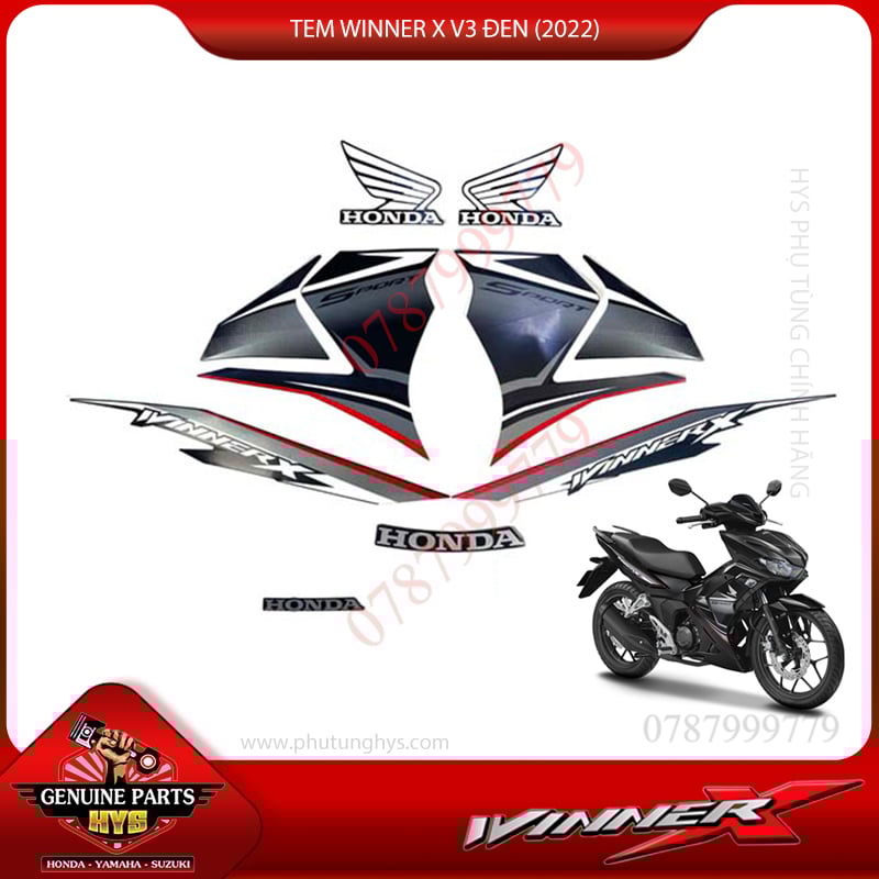 TEM WINNER X V3 ĐEN 2022