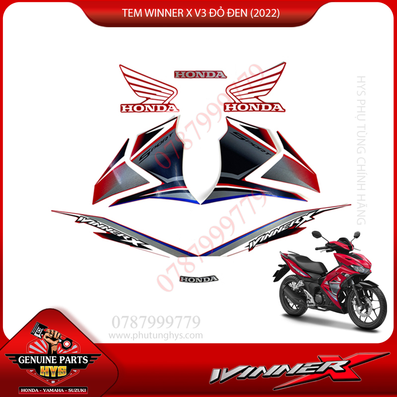 TEM WINNER X V3 ĐỎ ĐEN TIÊU CHUẨN 2022