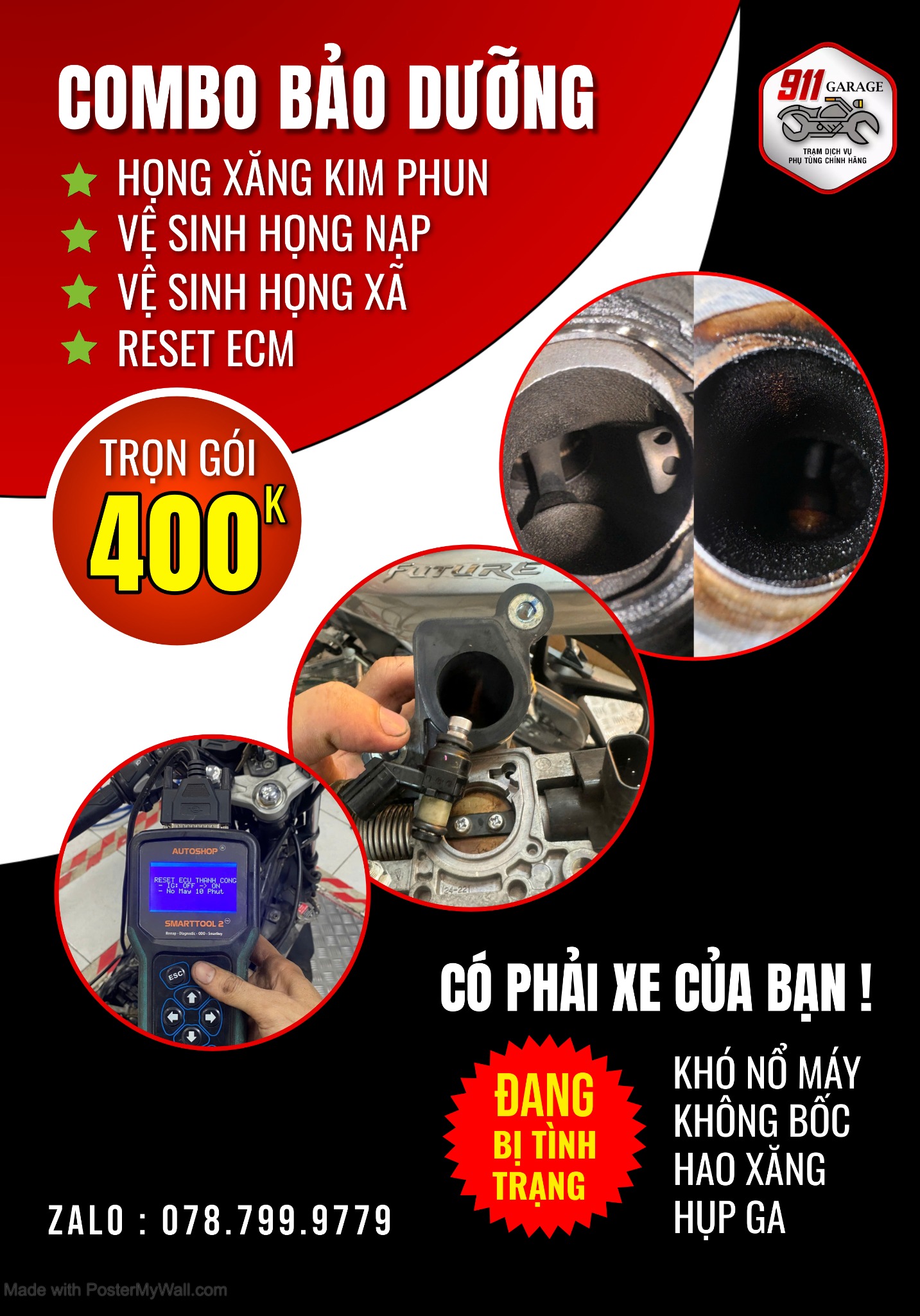 VỆ SINH KIM PHUN BUỒNG ĐỐT HỌNG NẠP HỌNG XÃ