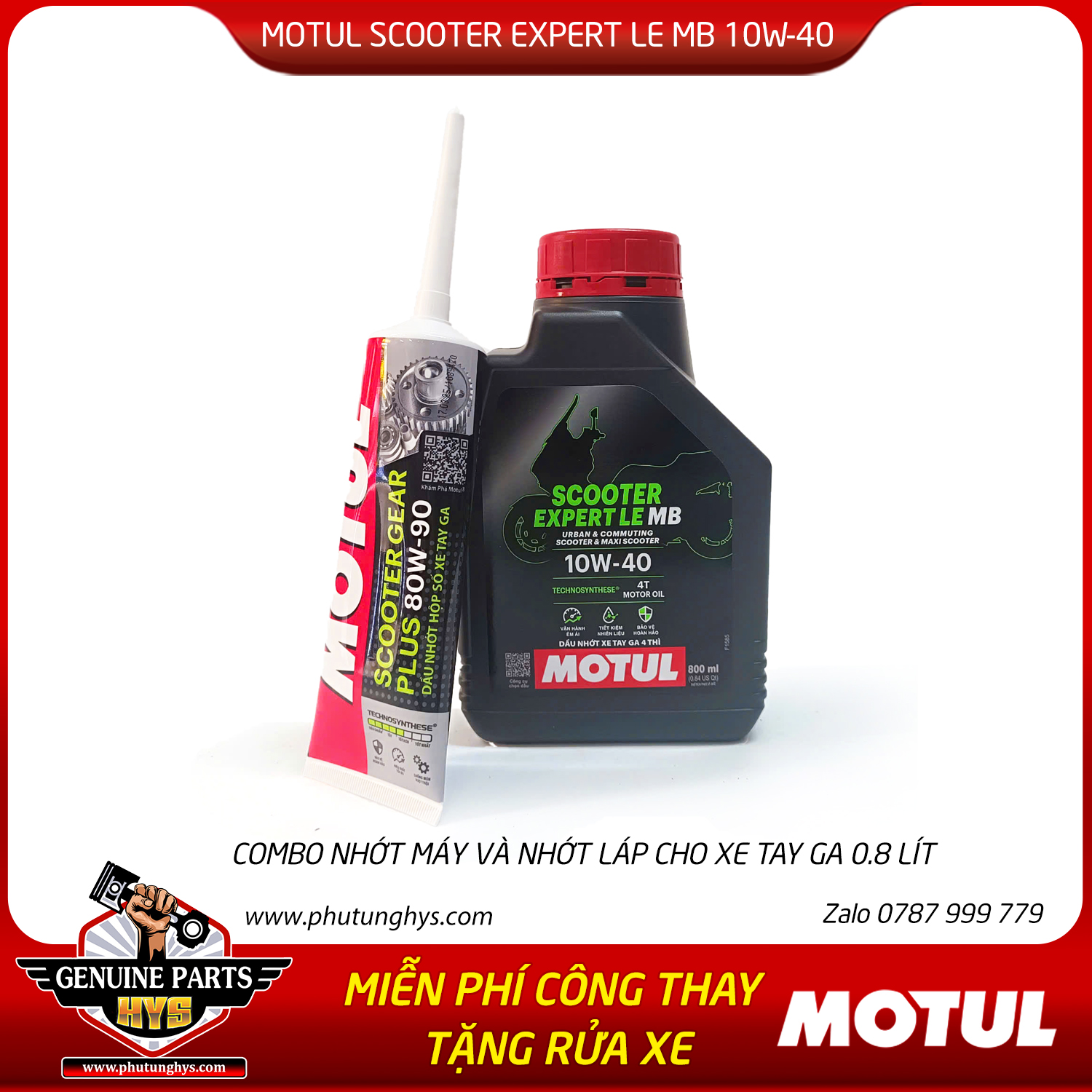 NHỚT MOTUL SCOOTER EXPERT 4T 10W40 0.8LÍT