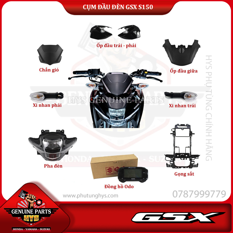 COMBO ĐẦU ĐÈN GSX S150