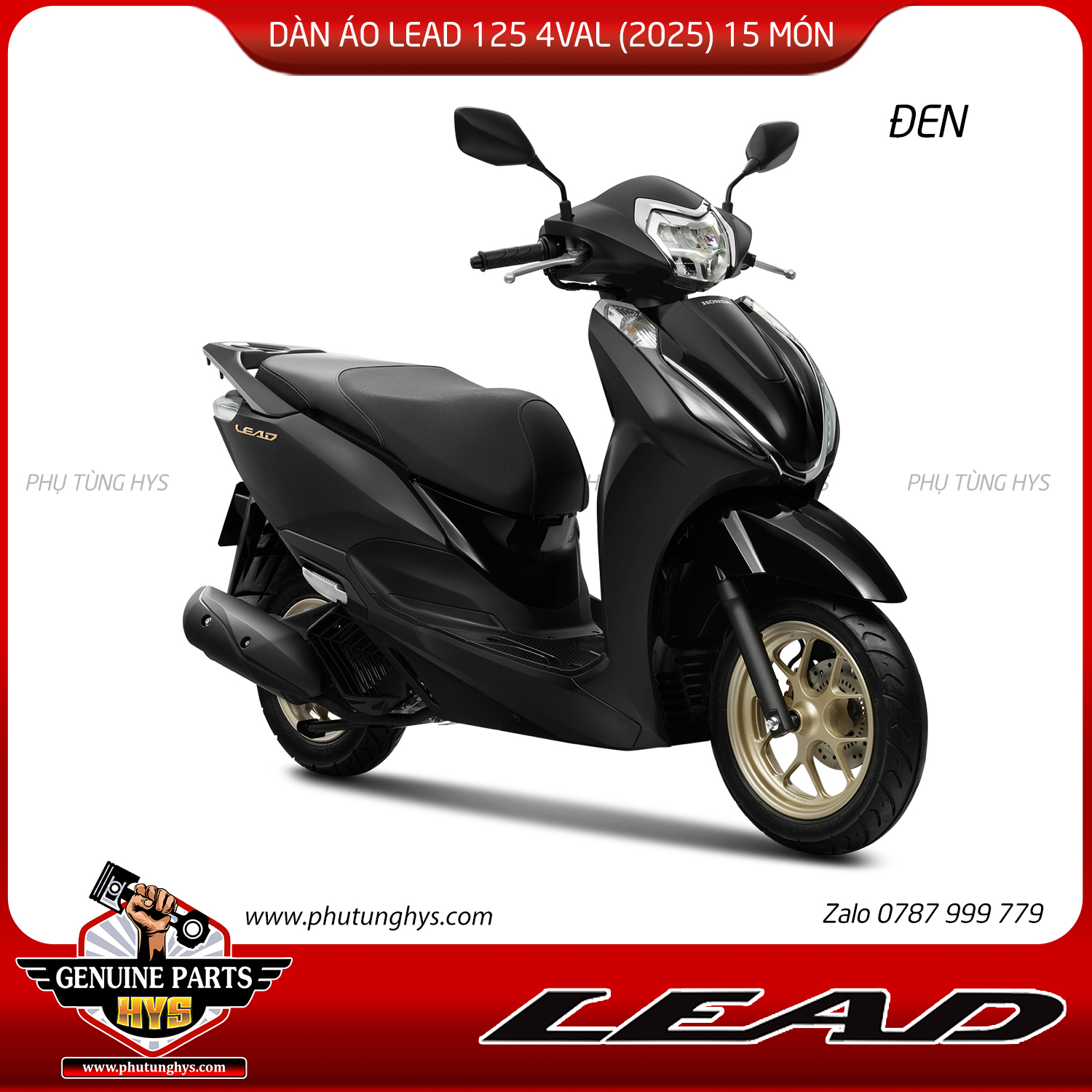 DÀN ÁO LEAD 125 4VAL (2025) ĐEN NHÁM 14 MÓN