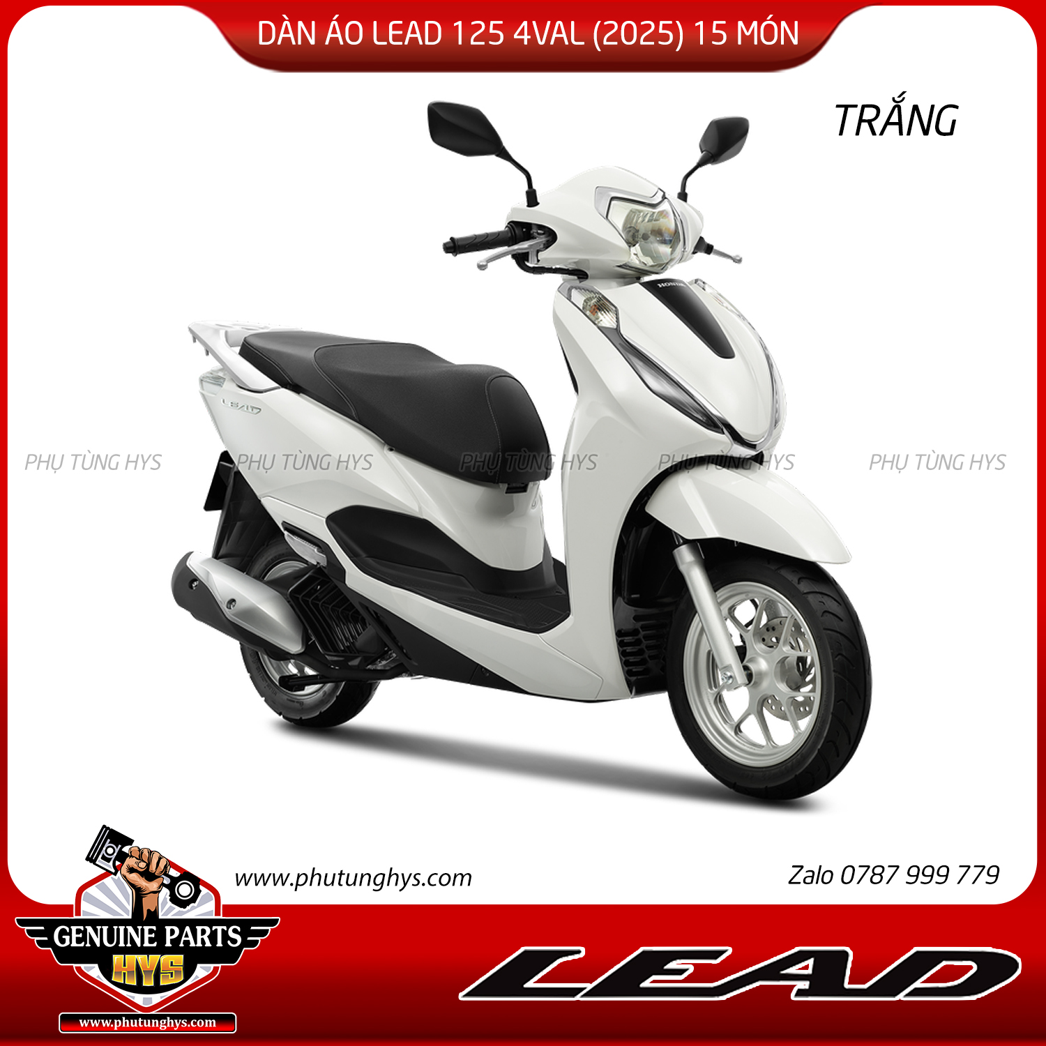 DÀN ÁO LEAD 125 4VAL (2025) TRẮNG 14 MÓN