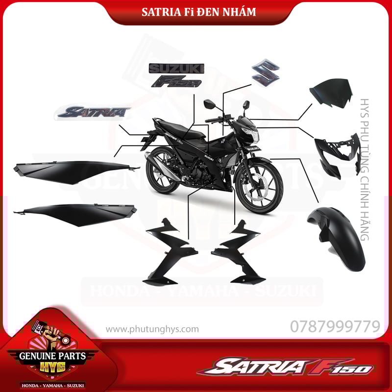 DÀN ÁO SATRIA FI ĐEN NHÁM