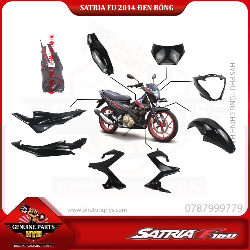 DÀN ÁO SATRIA FU 2014 ĐEN BÓNG
