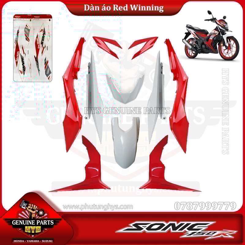DÀN ÁO SONIC RED WINNING TRẮNG ĐỎ