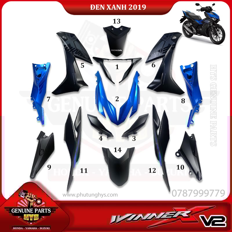 DÀN ÁO WINNER X V2 ĐEN XANH 2019